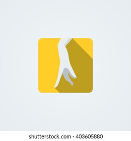 Vector icon with a graceful female hand. Logo. Monoicon.