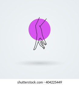 Vector icon with a graceful female hand. Logo. Monoicon.