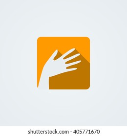 Vector icon with a graceful female hand. Logo. Monoicon.