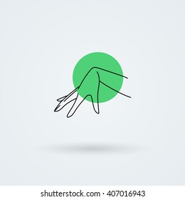 Vector icon with a graceful female hand. Logo. Monoicon.