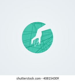Vector icon with a graceful female hand. Logo. Monoicon.