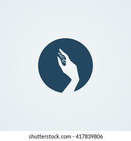 Vector icon with a graceful female hand. Logo.