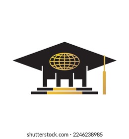 vector icon with graduation cap