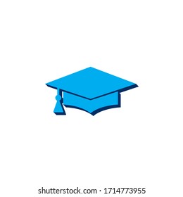vector icon graduation cap 
isometric. 3d  sign isolated on white background.