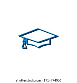 vector icon graduation cap 
isometric. 3d  sign isolated on white background.