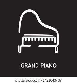 vector icon for grand piano, musical instruments