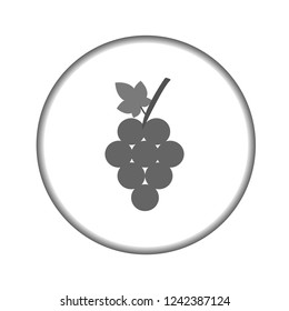 Vector icon grape in grey color. Eps 10