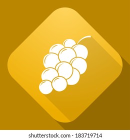 Vector icon of Grapes with a long shadow