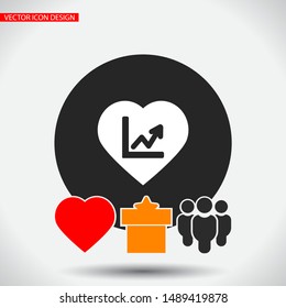 Vector icon graph 10 EPS . Lorem Ipsum Illustration design