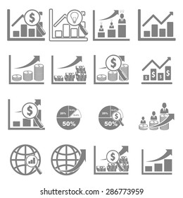 Vector icon graph shows the goals, and business success.