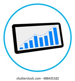 vector icon graph in the tablet