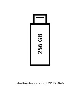 Vector Del Estilo De Contorno De Flash Drive De Icono