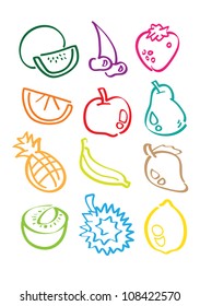 Vector icon graphic of fruits