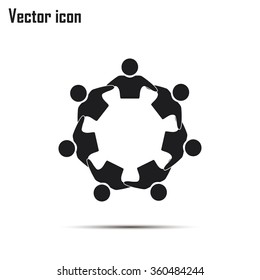 Vector Icon Graphic Teamwork Hug 7 -Group of People