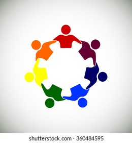 Vector Icon Graphic Teamwork Hug 7 -Group of People