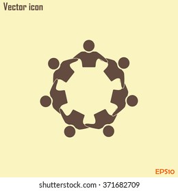 Vector Icon Graphic Teamwork Hug 7 -Group of People
