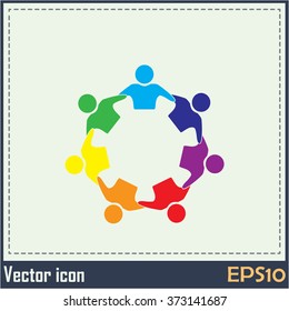Vector Icon Graphic Teamwork Hug 7 -Group of People