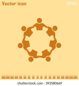 Vector Icon Graphic Teamwork Hug 7 -Group of People