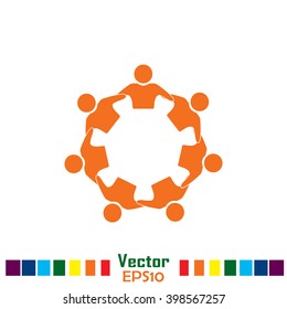 Vector Icon Graphic Teamwork Hug 7 -Group of People