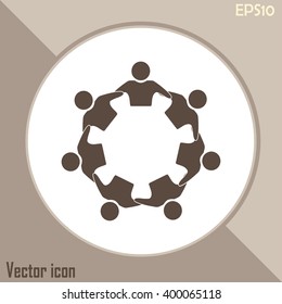 Vector Icon Graphic Teamwork Hug 7 -Group of People