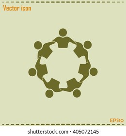 Vector Icon Graphic Teamwork Hug 7 -Group of People