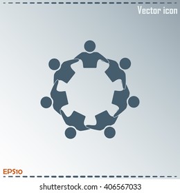 Vector Icon Graphic Teamwork Hug 7 -Group of People