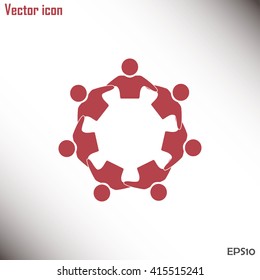 Vector Icon Graphic Teamwork Hug 7 -Group of People