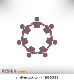 Vector Icon Graphic Teamwork Hug 7 -Group of People