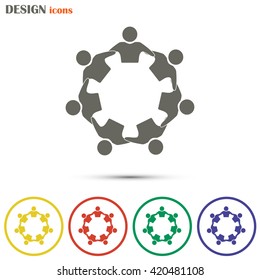 Vector Icon Graphic Teamwork Hug 7 -Group of People