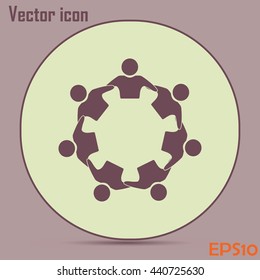 Vector Icon Graphic Teamwork Hug 7 -Group of People
