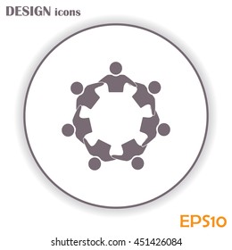 Vector Icon Graphic Teamwork Hug 7 -Group of People