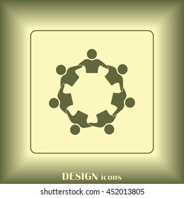 Vector Icon Graphic Teamwork Hug 7 -Group of People