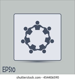 Vector Icon Graphic Teamwork Hug 7 -Group of People
