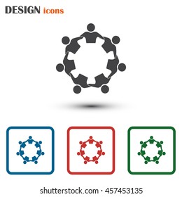 Vector Icon Graphic Teamwork Hug 7 -Group of People