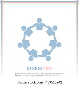 Vector Icon Graphic Teamwork Hug 7 -Group of People