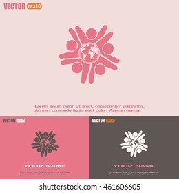 Vector Icon Graphic Teamwork Hug 5 -Group of People