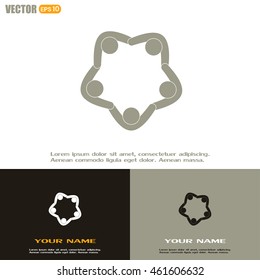 Vector Icon Graphic Teamwork Hug 5 -Group of People