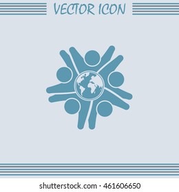 Vector Icon Graphic Teamwork Hug 5 -Group of People