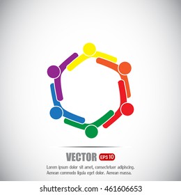 Vector Icon Graphic Teamwork Hug 6 -Group of People