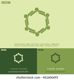Vector Icon Graphic Teamwork Hug 6 -Group of People