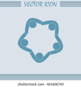 Vector Icon Graphic Teamwork Hug 5 -Group of People