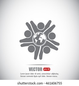 Vector Icon Graphic Teamwork Hug 5 -Group of People