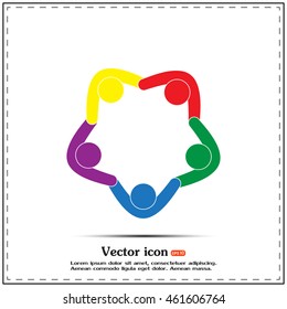 Vector Icon Graphic Teamwork Hug 5 -Group of People