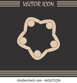 Vector Icon Graphic Teamwork Hug 5 -Group of People