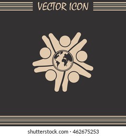 Vector Icon Graphic Teamwork Hug 5 -Group of People
