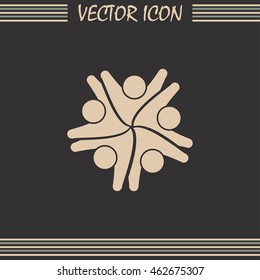 Vector Icon Graphic Teamwork Hug 5 -Group of People