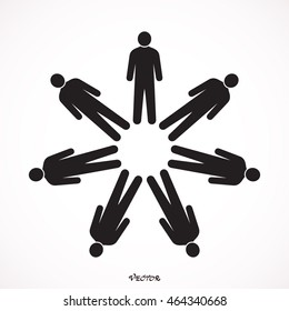 Vector Icon Graphic Teamwork Hug 7 -Group of People