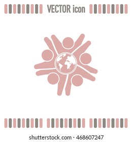 Vector Icon Graphic Teamwork Hug 5 -Group of People