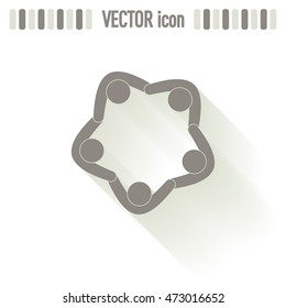 Vector Icon Graphic Teamwork Hug 5 -Group of People