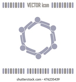 Vector Icon Graphic Teamwork Hug 6 -Group of People